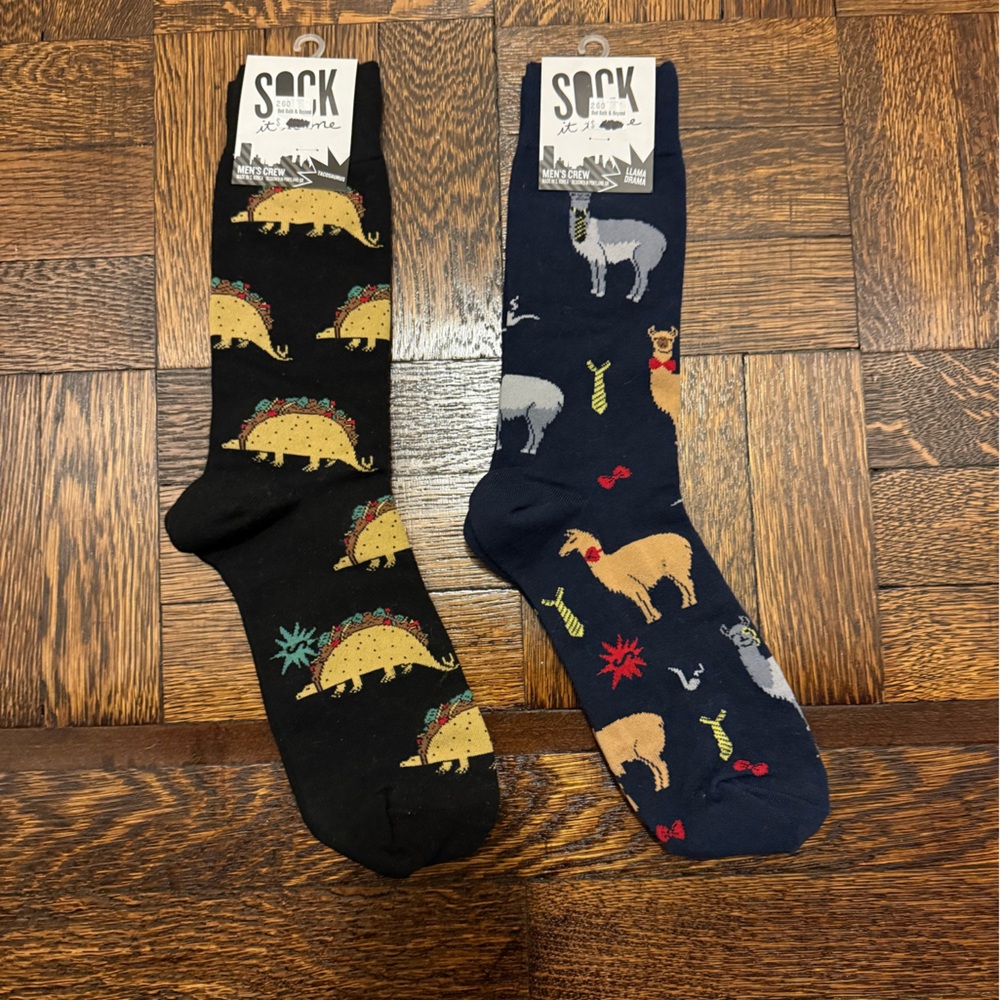 Men’s Calf Socks NWT - Fun Design!
